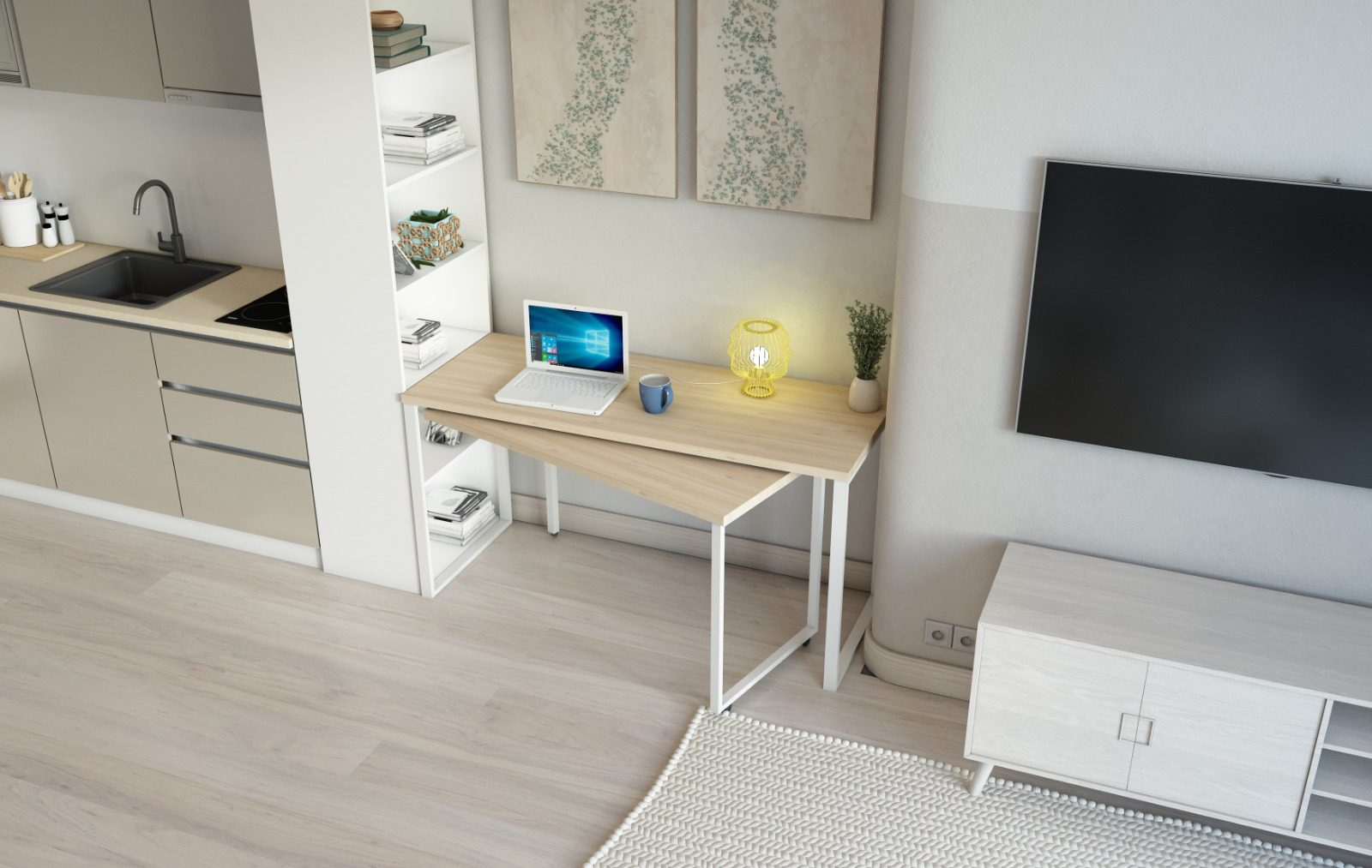 Multimo Modern Schreibtisch ausziehbar Multimo Modern Schreibtisch ausziehbar